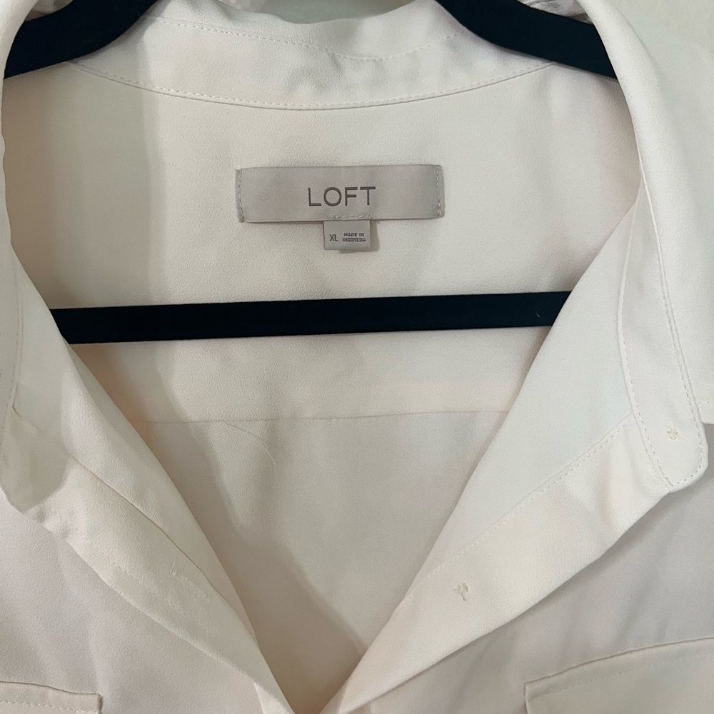 LOFT White Collared Blouse - Picture 2 of 5